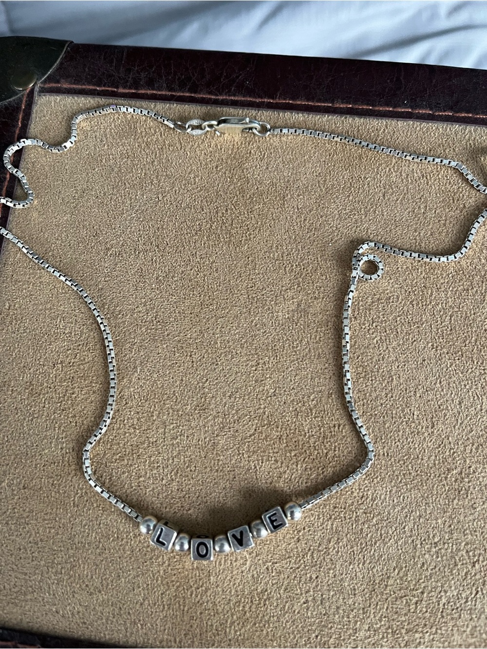 Silver 'LOVE' Bead Chain Necklace - Women's Jewelry